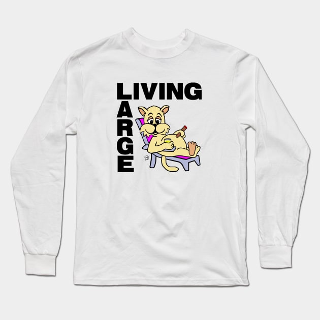 Fat Cat Living Large Long Sleeve T-Shirt by artbydesign